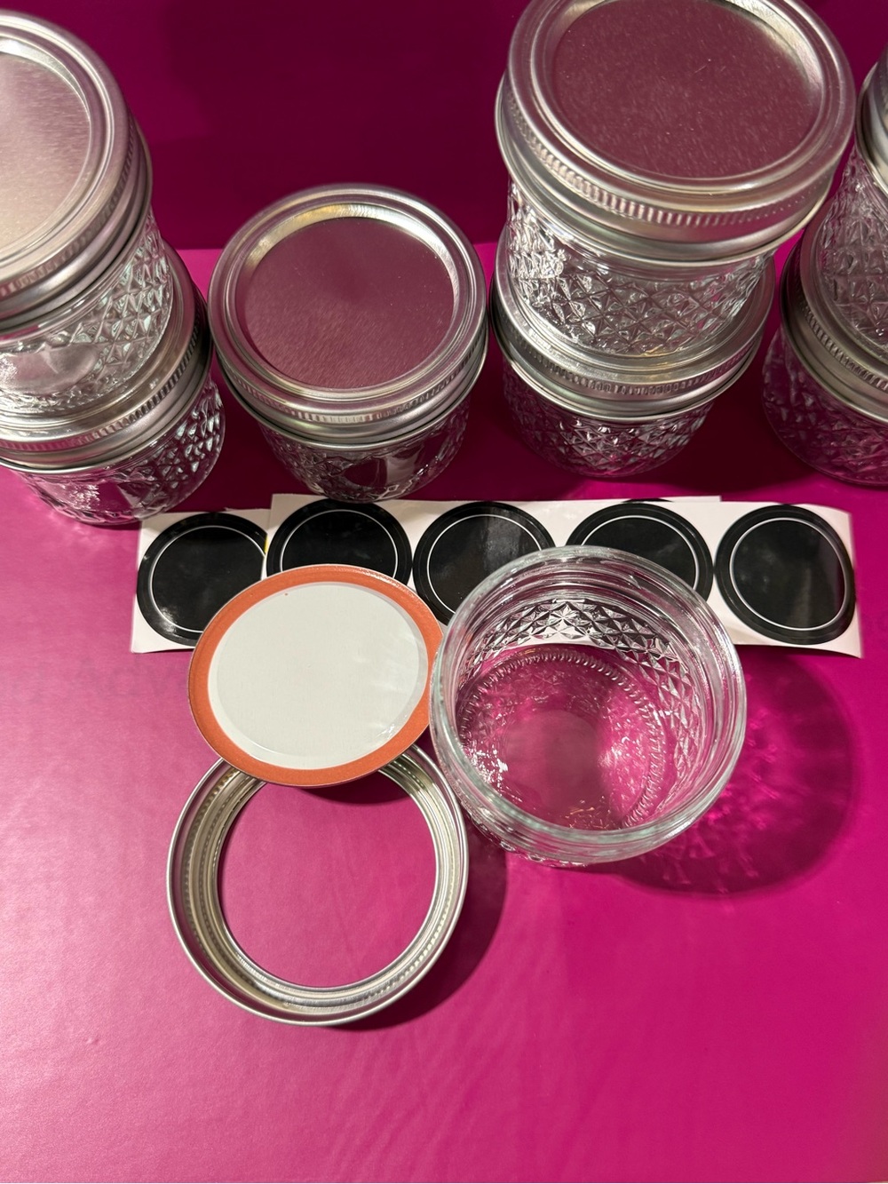 Clear Glass Mini Mason Jars with Silver Lids -8 oz. Set of 8 - Picture 5 of 5